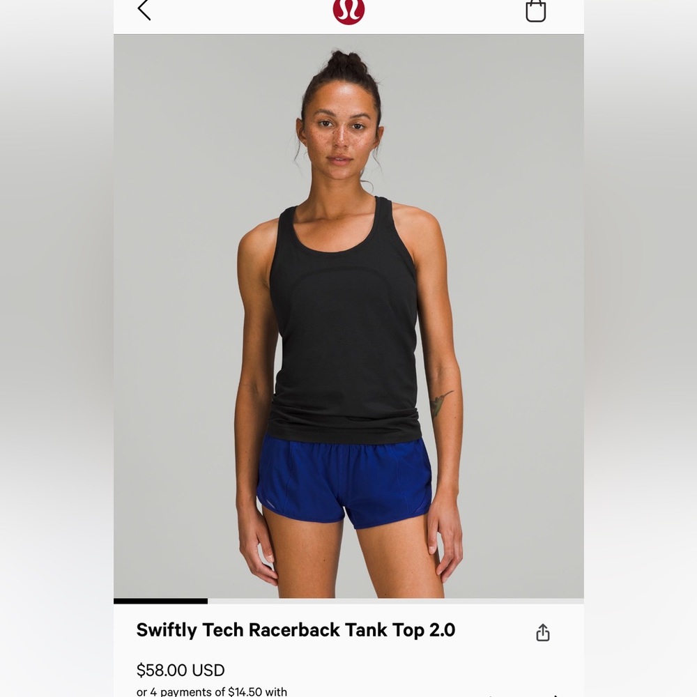 Lululemon Swiftly Tech Razorback Tank Too